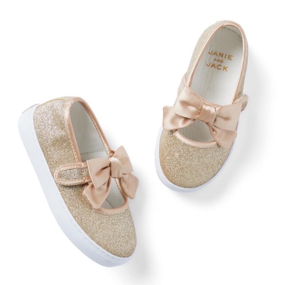 Janie and Jack | Glitter Bow Sneakers